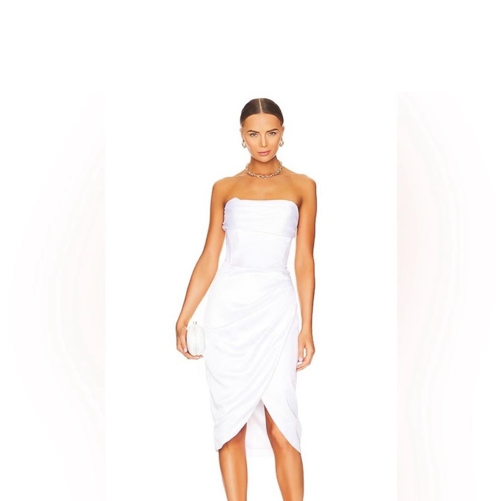 Bardot Strapless White Dress